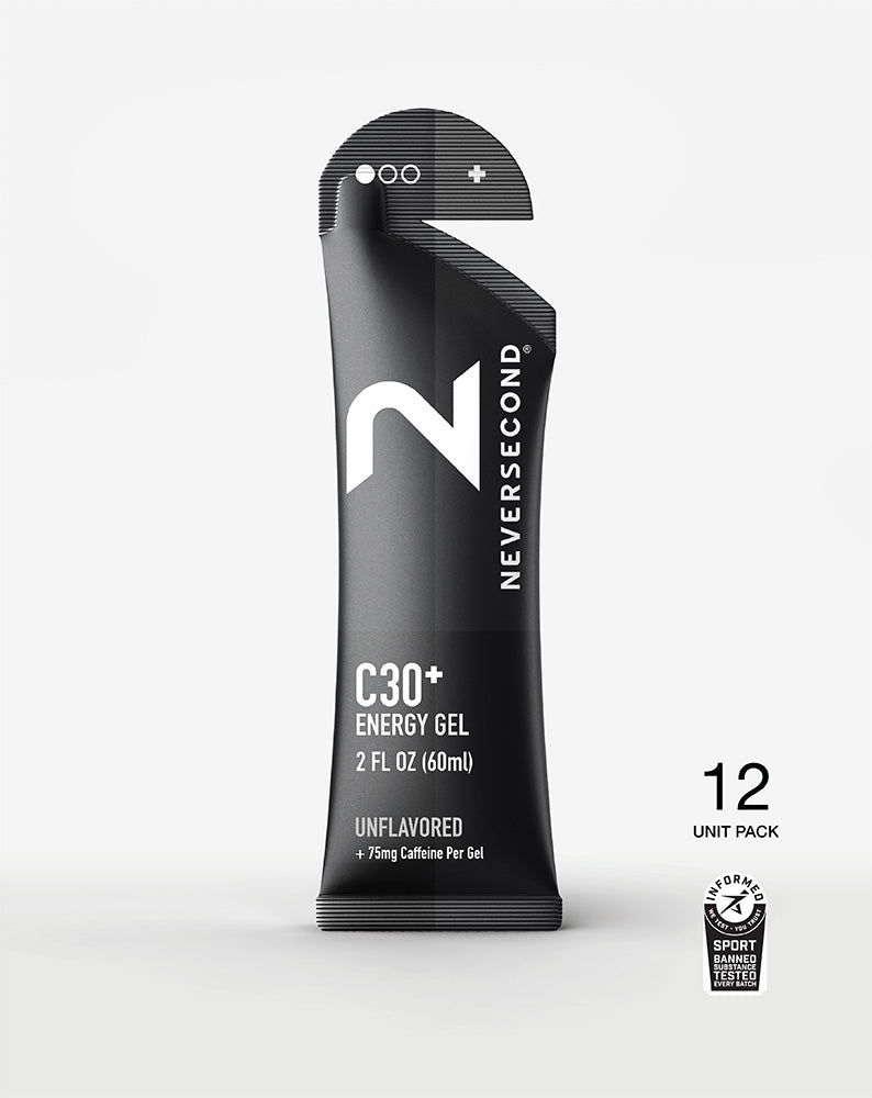C30+ Unflavored Caffeine Energy Gel 12 Pack – NEVERSECOND
